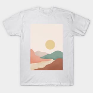 Modern Pastel Tones Mountains T-Shirt